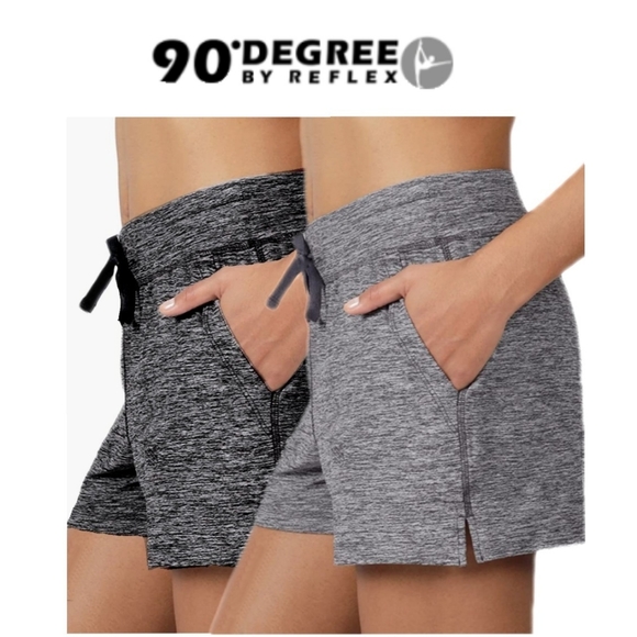90 Degree By Reflex Pants - NWT 90 Degree by Reflex 2 PR Women's S Gray Drawstring Shorts